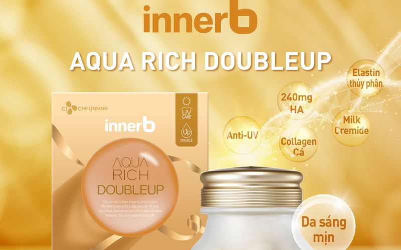 viên uống cấp nước và collagen innerb aqua rich doubleup han quốc